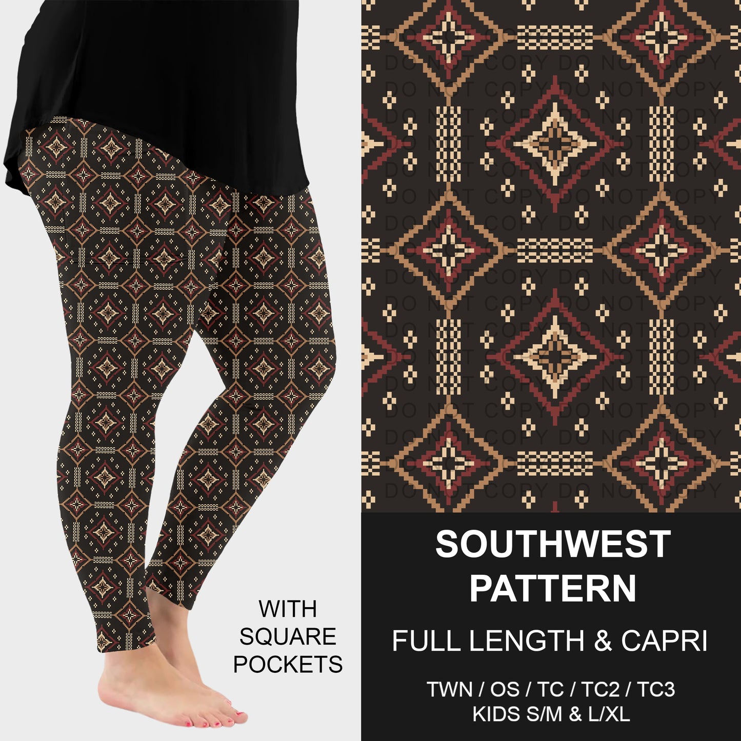 B316 - Preorder Southwest Pattern Leggings w/ Pockets (Closes 10/11. ETA: mid Dec.)