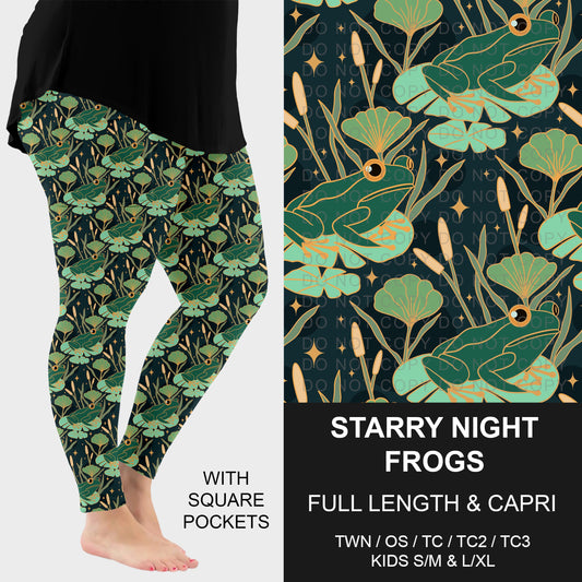 B310 - Preorder Starry Night Frogs Leggings w/ Pockets (Closes 8/30. ETA: late Oct.)