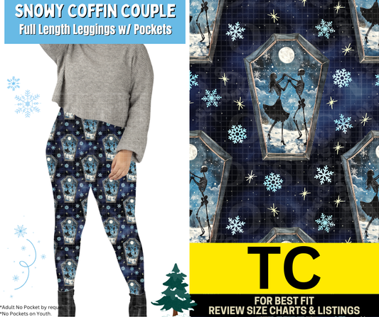 Snowy Coffin Couple Leggings Choose Fleece or Traditional