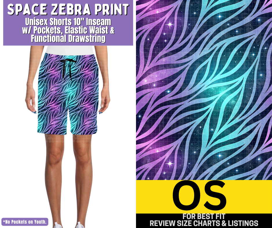 Space Zebra Print Unisex Shorts