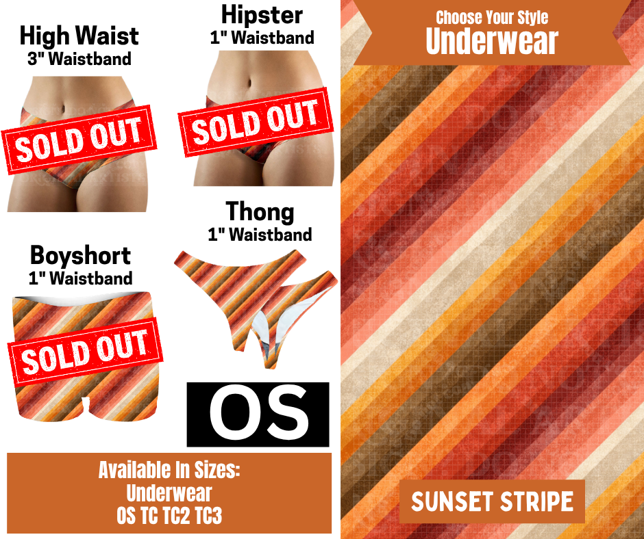 Sunset Stripe Thong Underwear