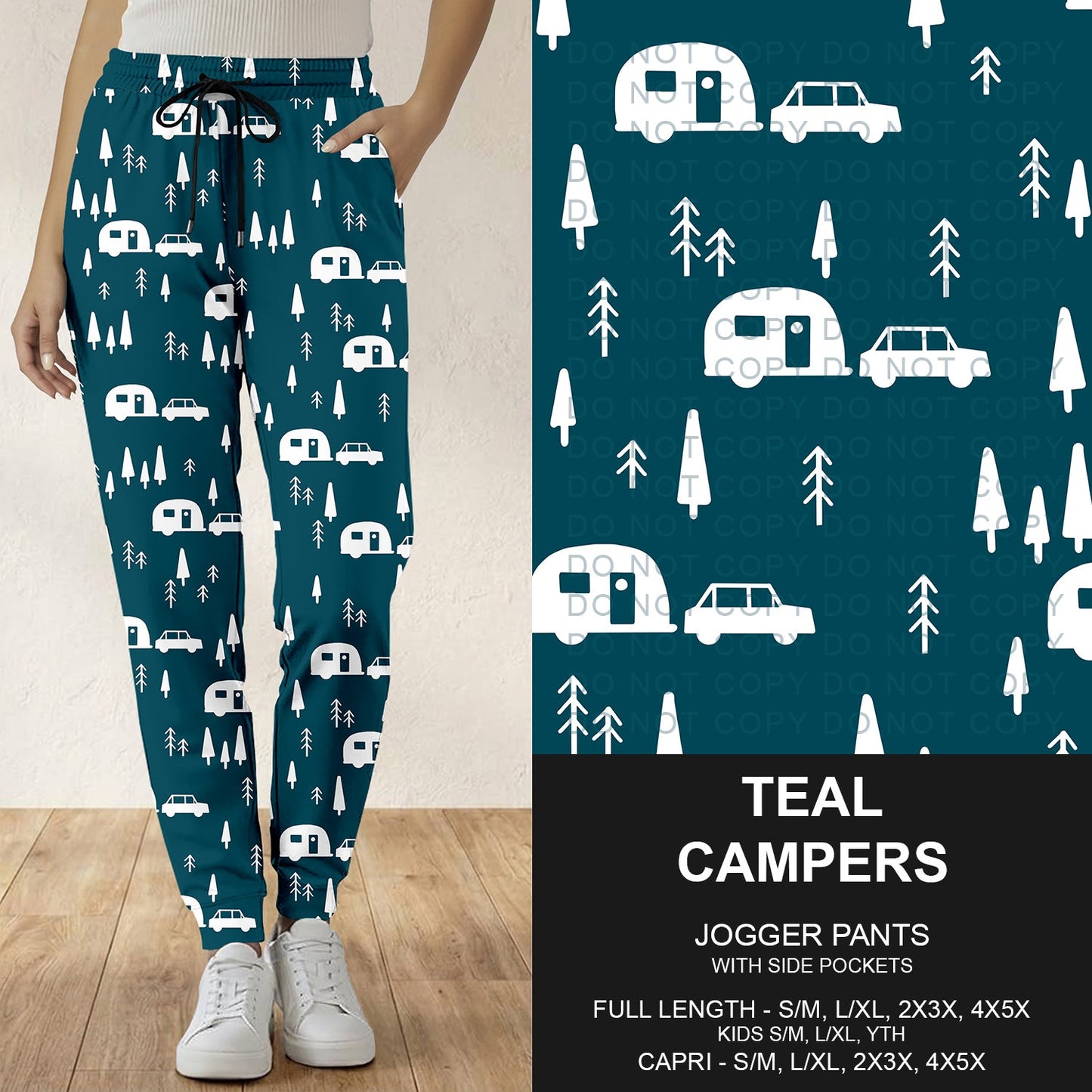 B293 - Preorder Teal Campers Joggers (Closes 5/31. ETA: early Aug.)