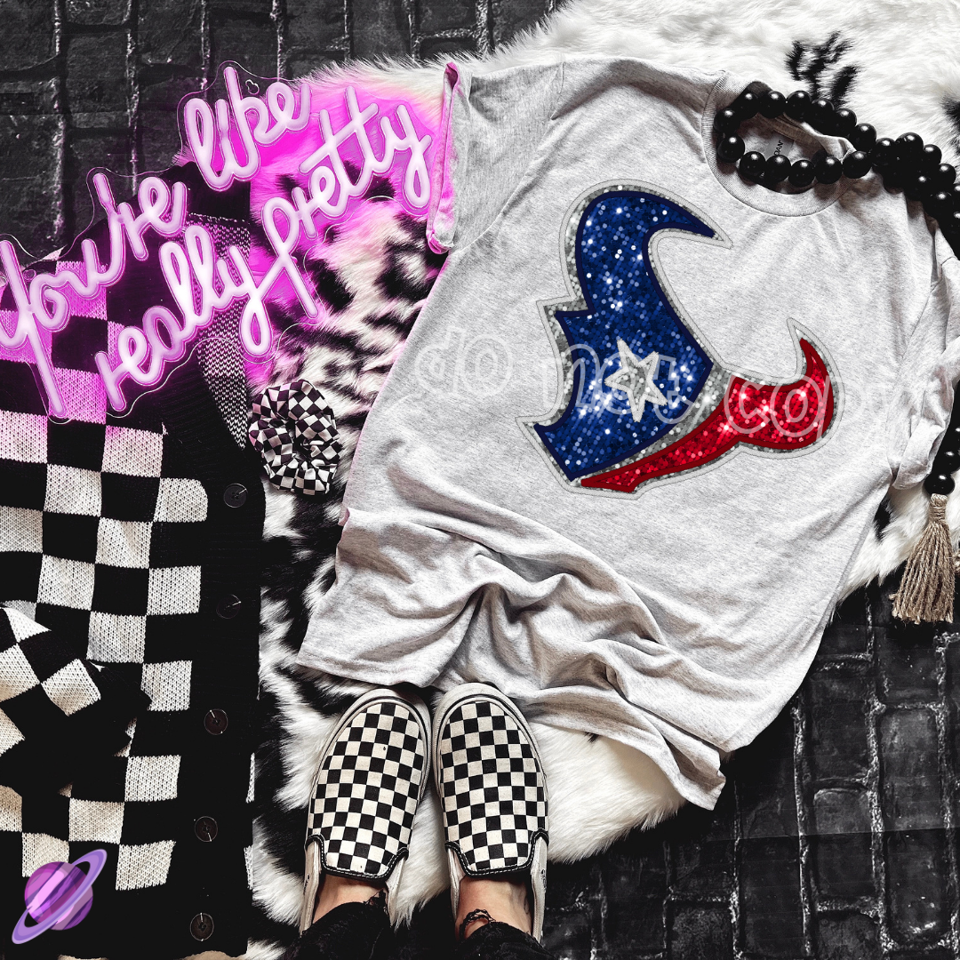 TEX SEQUIN FB UNISEX TEE ADULTS/KIDS