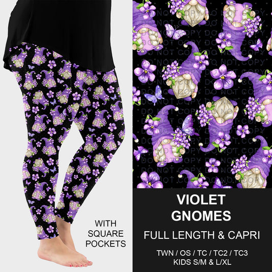 B294 - Preorder Violet Gnomes Leggings w/ Pockets (Closes 6/07. ETA: early Aug.)