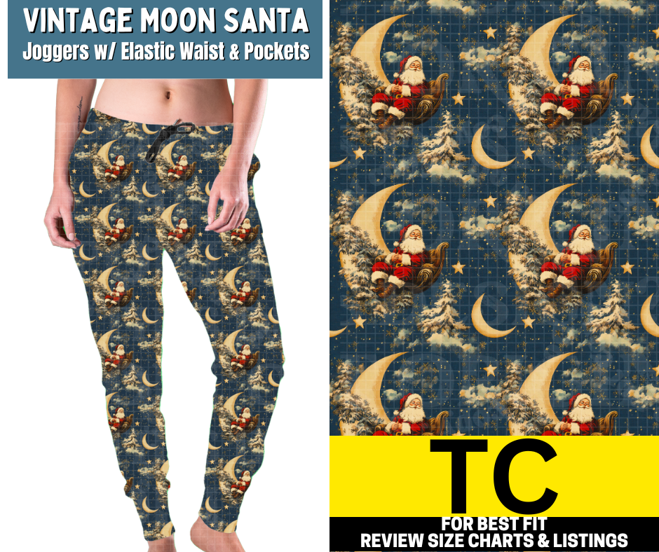 Vintage Moon Santa Fleece or Traditional Joggers