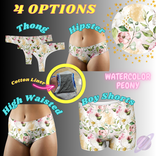 WATERCOLOR PEONY- UNDERWEAR 3 PREORDER CLOSING 3/27