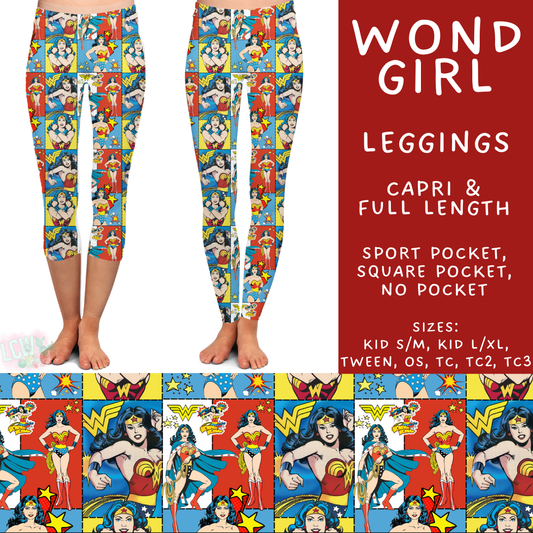 Batch #506 - Cool Characters 13 - Closes 3/20 - ETA late May - Wond Girl Full and Capri Length Leggings
