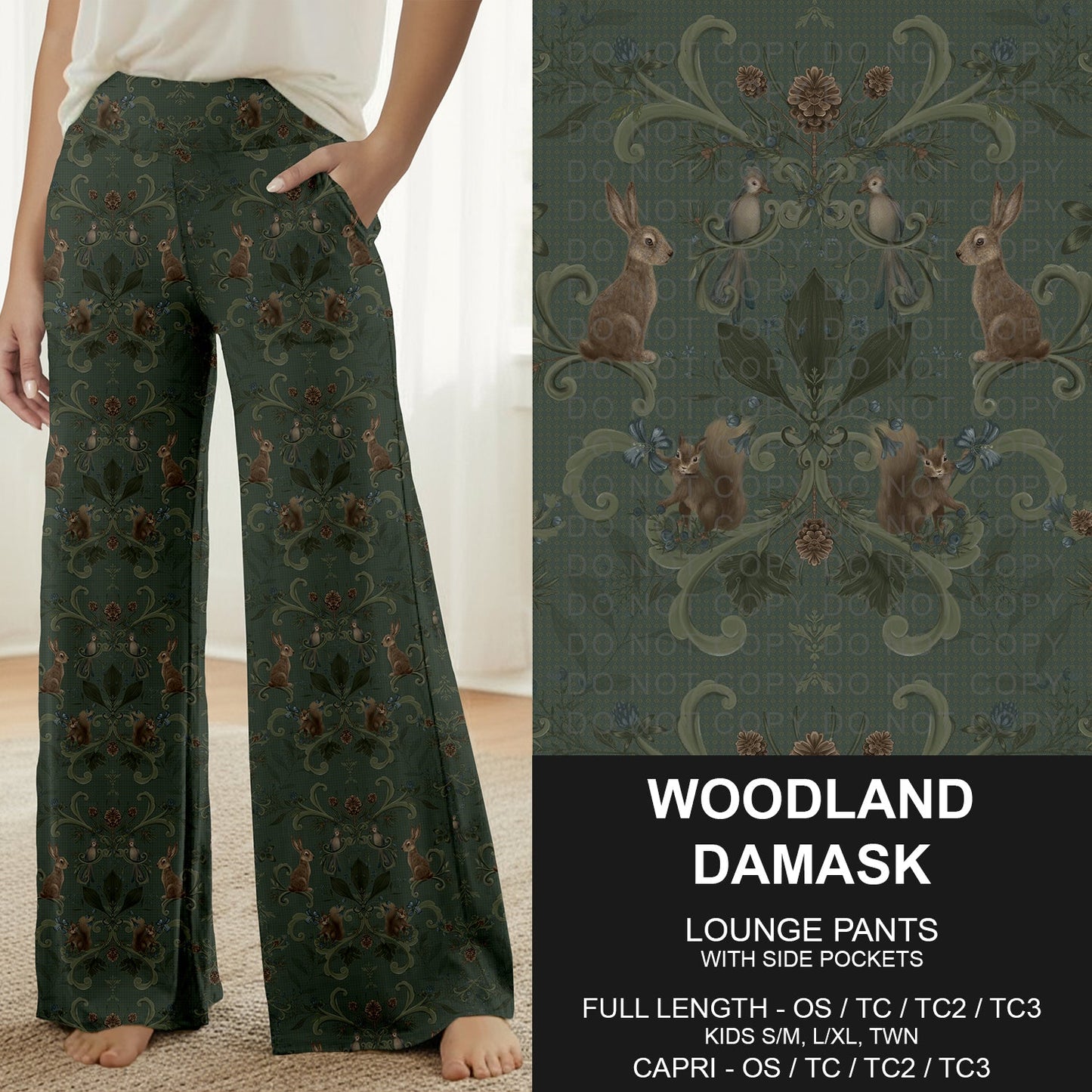 B316 - Preorder Woodland Damask Lounge Pants (Closes 10/11. ETA: mid Dec.)