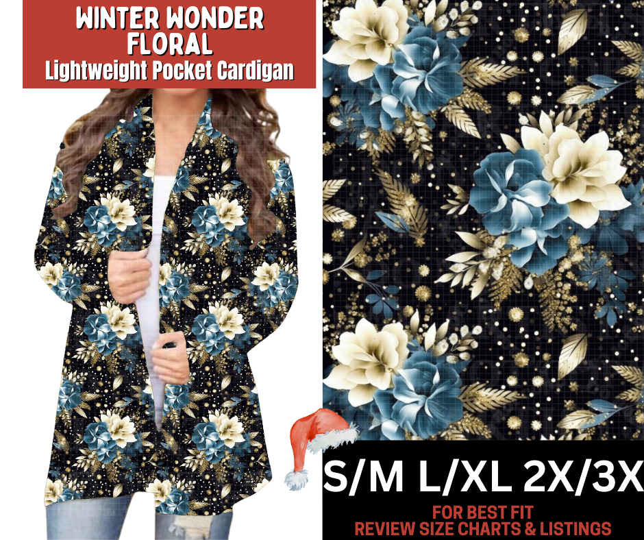 Winter Wonder Floral Pocket Cardigan