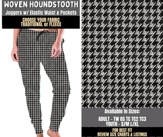 Preorder! Closes 8/3. ETA Nov. Woven Houndstooth Joggers Choose Fleece or Traditional