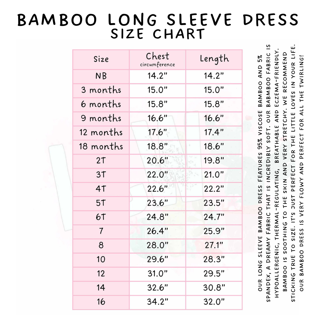 Ready to Ship - Floral Stripe Long Sleeve Criss-Cross Bamboo Dress - 4, 6 & 8