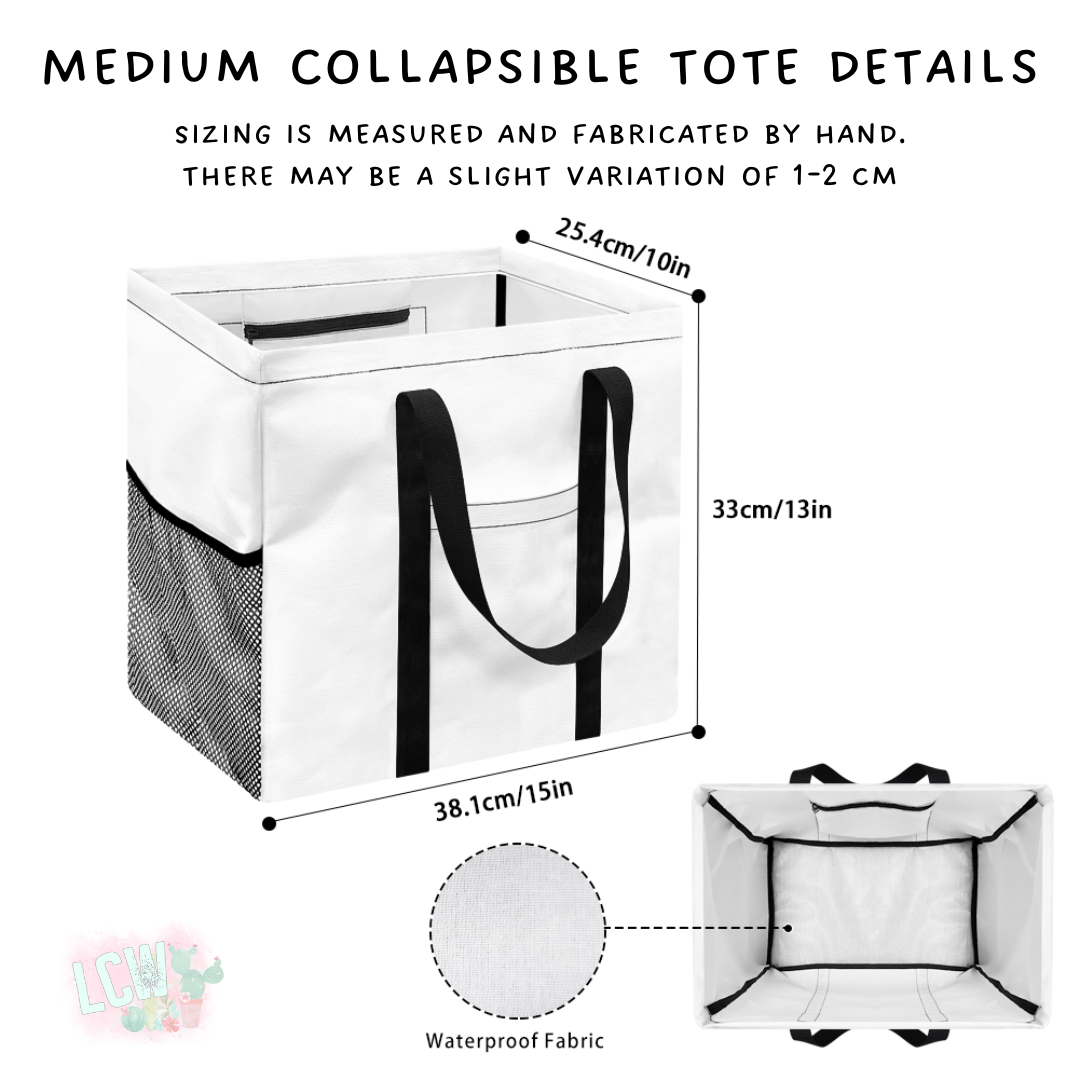 Ready To Ship - Cincinnati Bow Collapsible Tote - Medium and Large