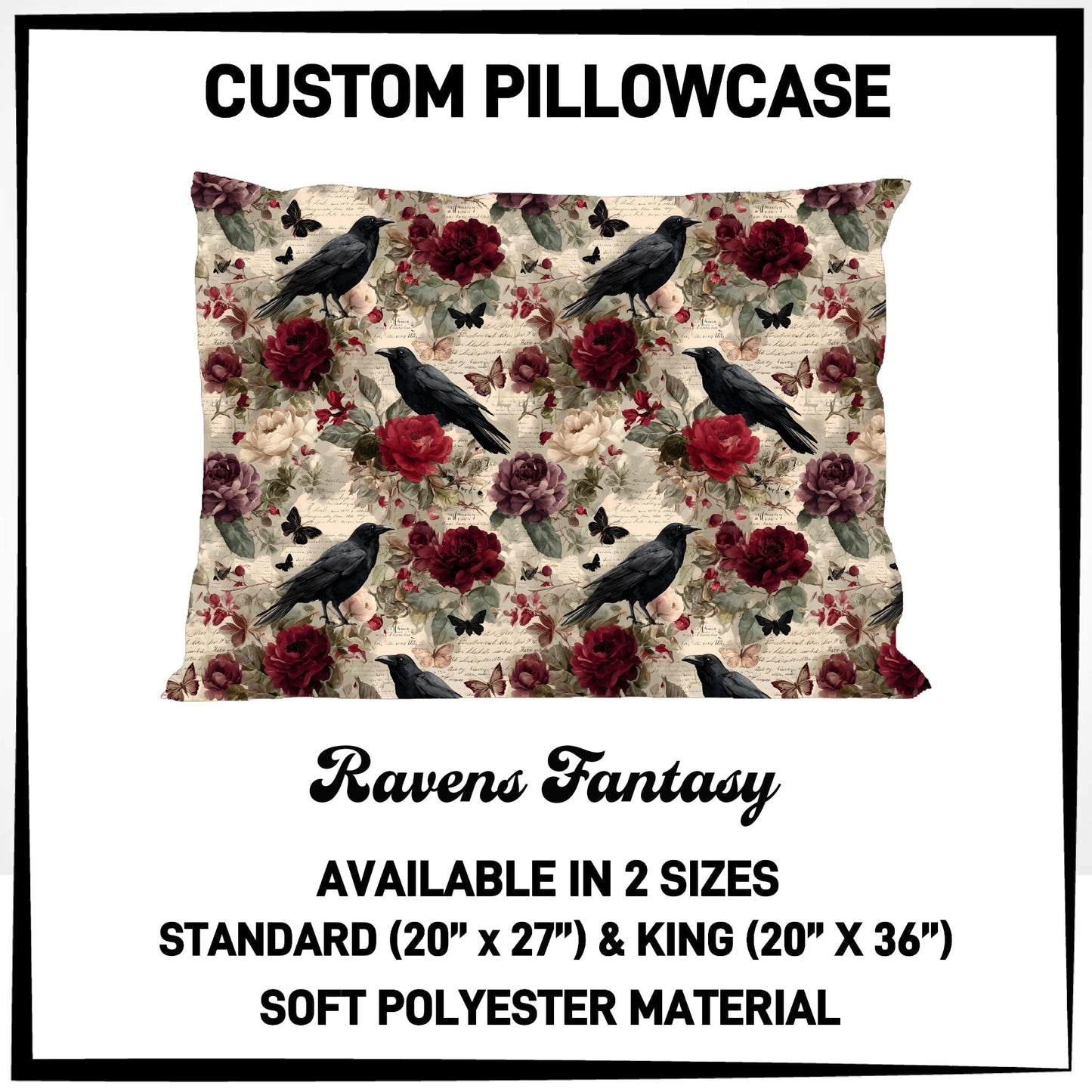 7PWS - Ravens Fantasy Pillowcase - Preorder Due 10/7 ETA: Late Nov