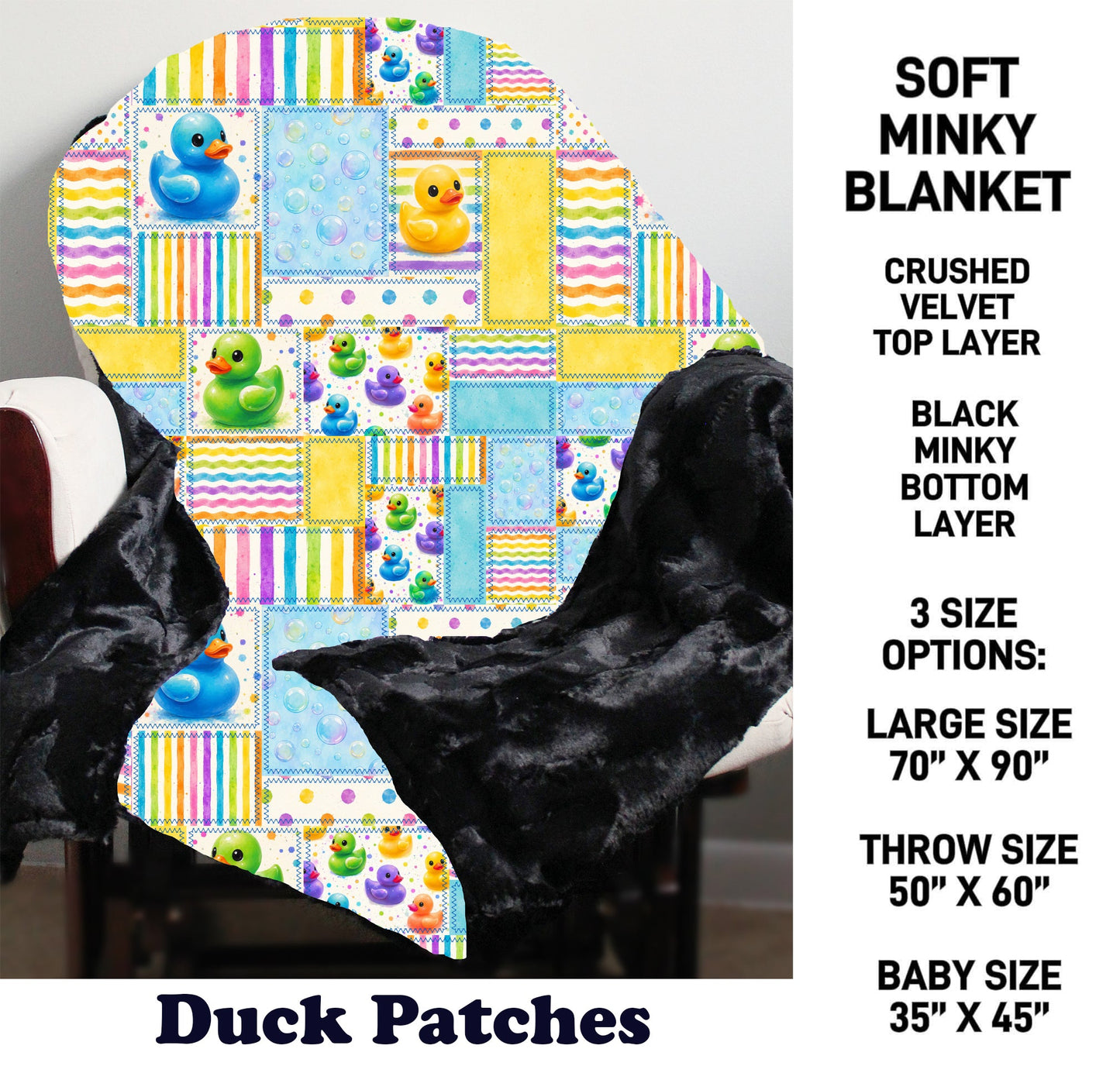 MN8K - Duck Patches Minky Blanket - Preorder Due 10/18 ETA: Early Dec