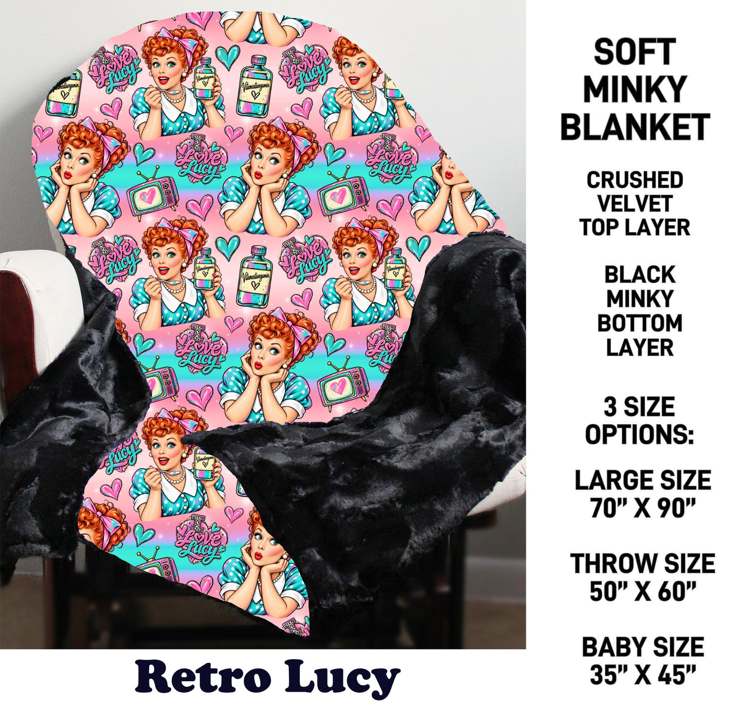 MN8K - Retro Lucy Minky Blanket - Preorder Due 10/18 ETA: Early Dec