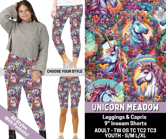 Preorder! Closes 5/13. ETA Aug. Unicorn Meadow Combo Legging Lengths