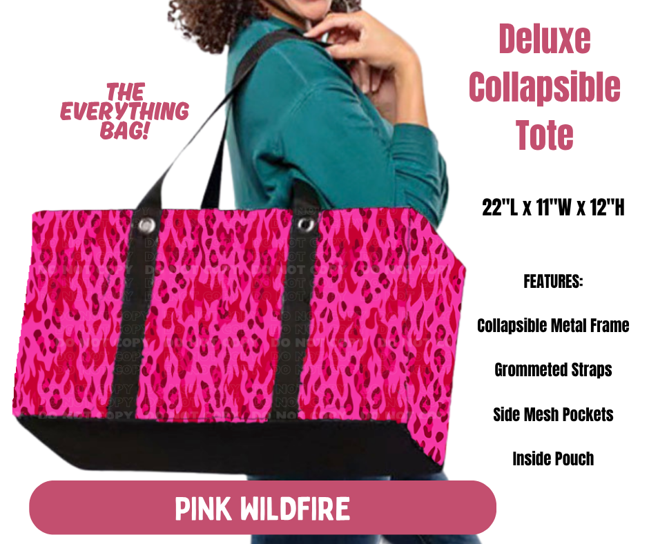 Preorder! Closes 10/8. ETA Jan. Pink Wildfire Collapsible Tote