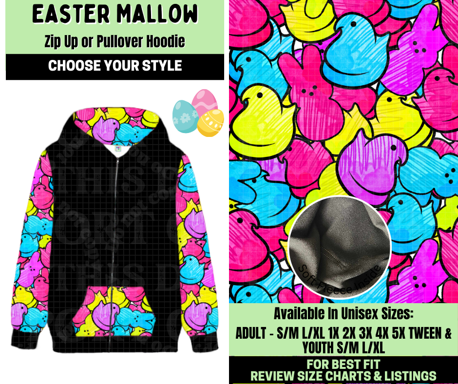 Preorder! Closes 1/19. ETA April. Easter Mallow Zip-Up or Pullover Hoodie