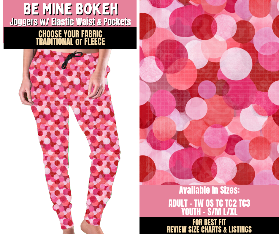 Preorder! Closes 10/15. ETA Jan. Be Mine Bokeh Joggers Choose Fleece or Traditional