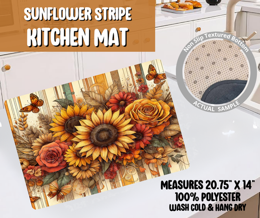Sunflower Stripe Kitchen Mat