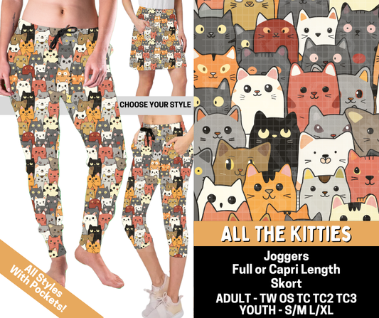 Preorder! Closes 5/25. ETA Aug. All The Kitties Combo Jogger Lengths & Skort