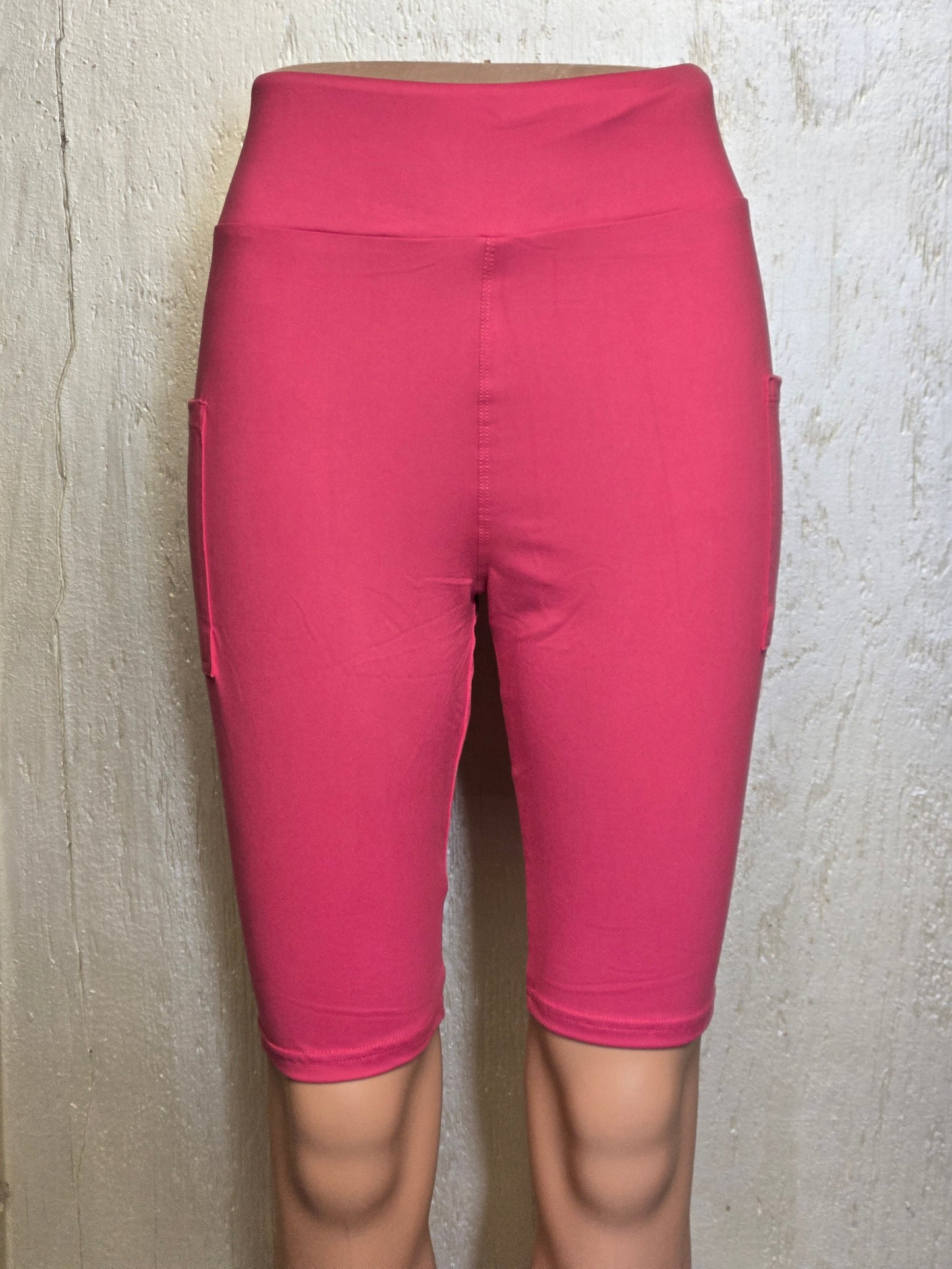 Pink Leggings, capris and shorts with pockets