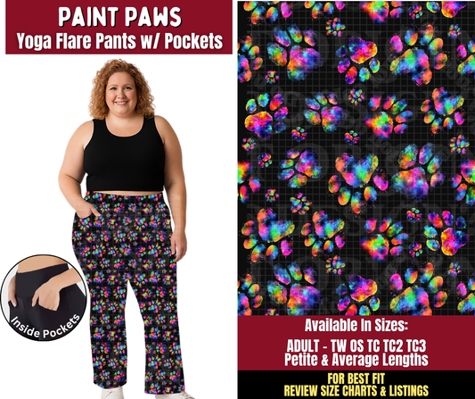 Preorder! Closes 9/28. ETA Dec. Paint Paws Yoga Flare Pants