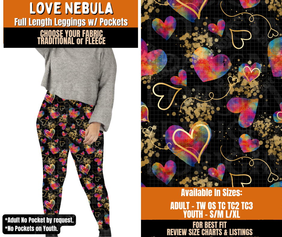 Preorder! Closes 11/2. ETA Feb. Love Nebula Leggings Choose Fleece or Traditional
