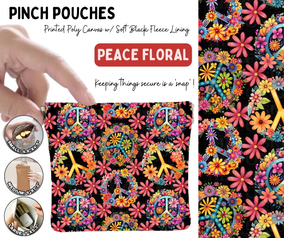Preorder! Closes 10/5. ETA Jan. Peace Love Pinch Pouches in 3 Sizes