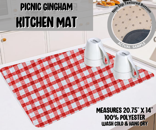 Preorder! Closes 4/20. ETA July. Picnic Gingham Kitchen Mat