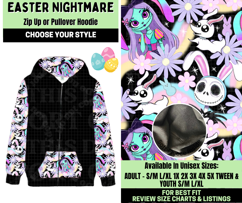 Preorder! Closes 1/19. ETA April. Easter Nightmare Zip-Up or Pullover Hoodie
