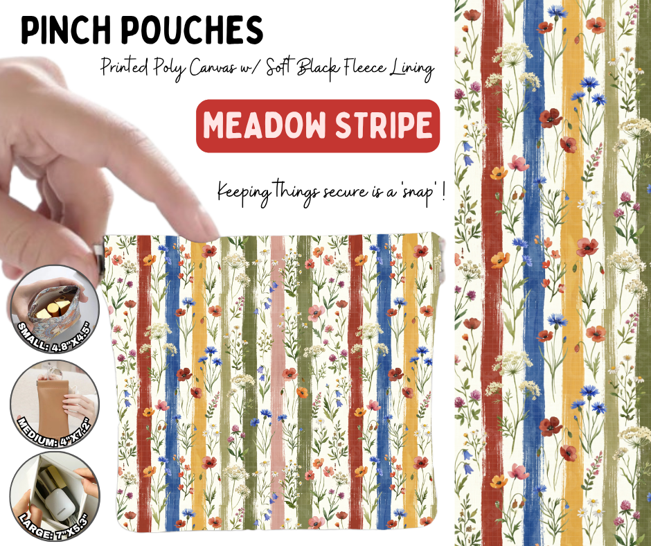 Preorder! Closes 10/5. ETA Jan. Meadow Stripe Pinch Pouches in 3 Sizes