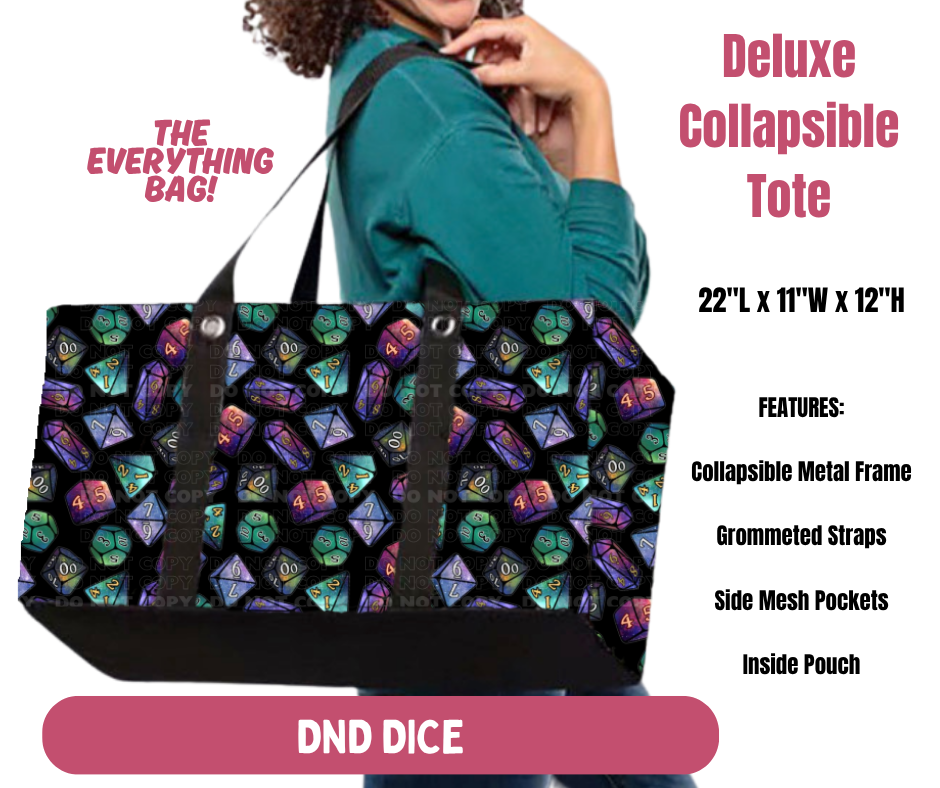 Preorder! Closes 10/8. ETA Jan. DND Dice Collapsible Tote