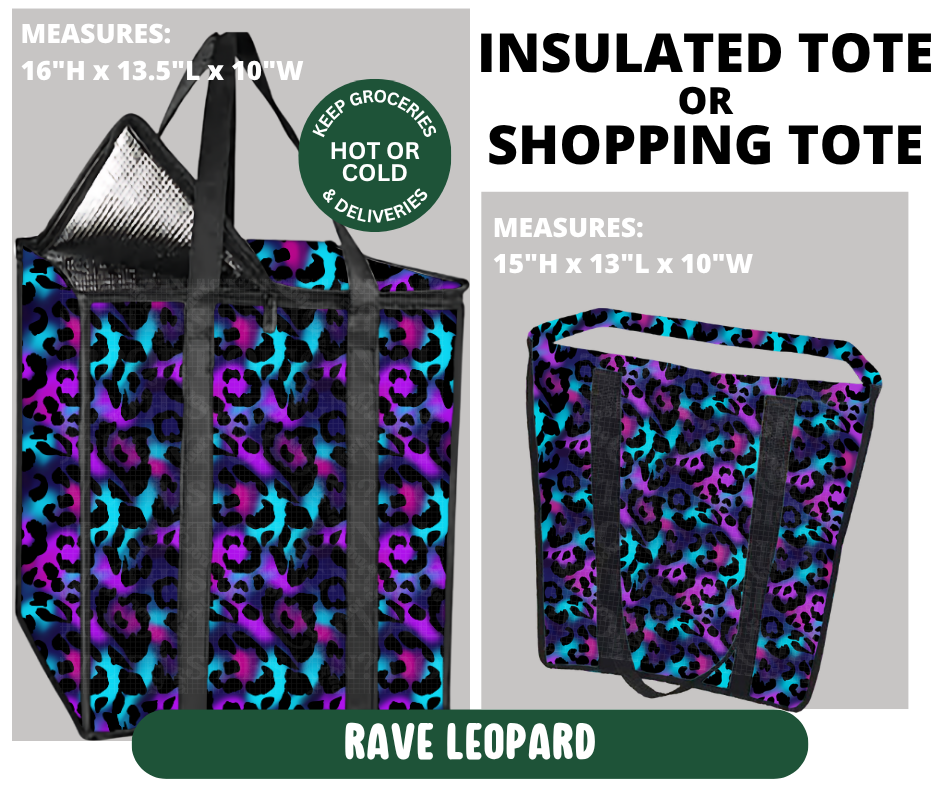 Preorder! Closes 10/7. ETA Jan. Rave Leopard Shopping & Insulated Tote