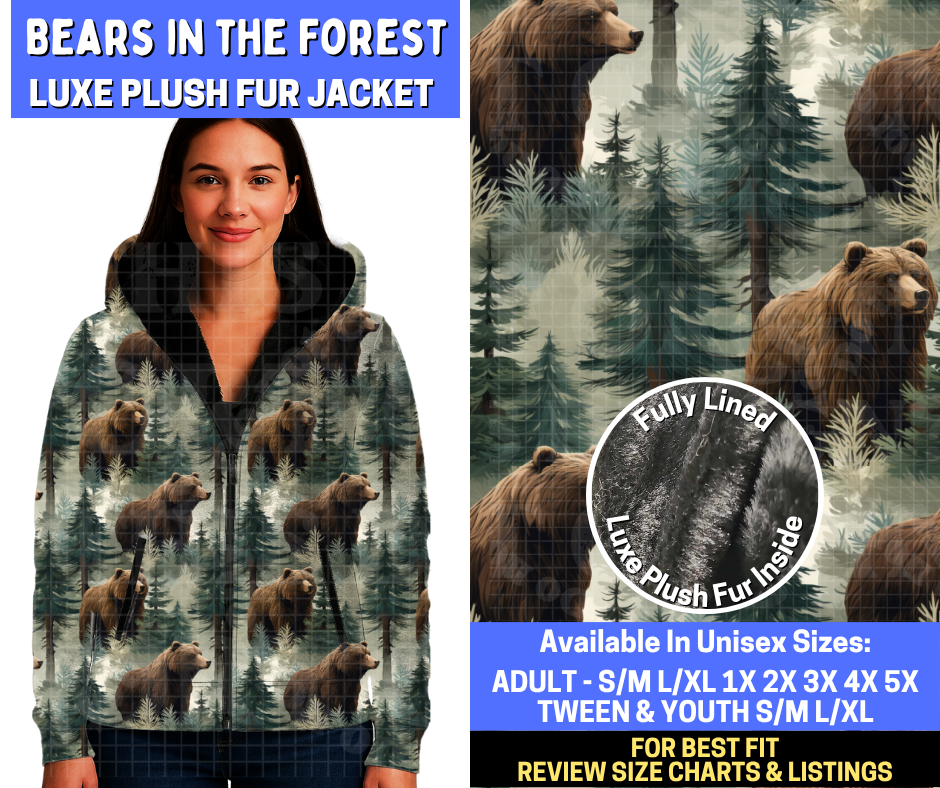 Preorder! Closes 10/29. ETA Jan. Bears In The Forest Luxe Fur Jacket