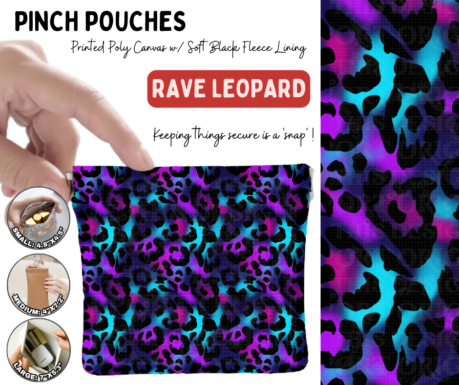 Preorder! Closes 10/5. ETA Jan. Rave Leopard Pouches in 3 Sizes