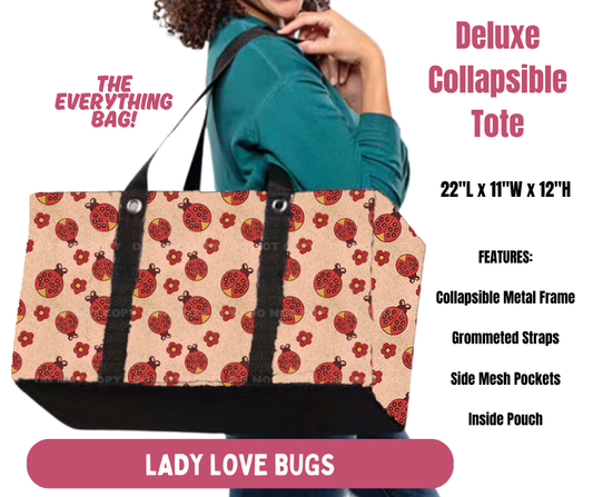 Preorder! Closes 10/8. ETA Jan. Lady Love Bugs Collapsible Tote