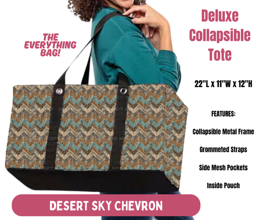 Preorder! Closes 10/8. ETA Jan. Desert Sky Chevron Collapsible Tote