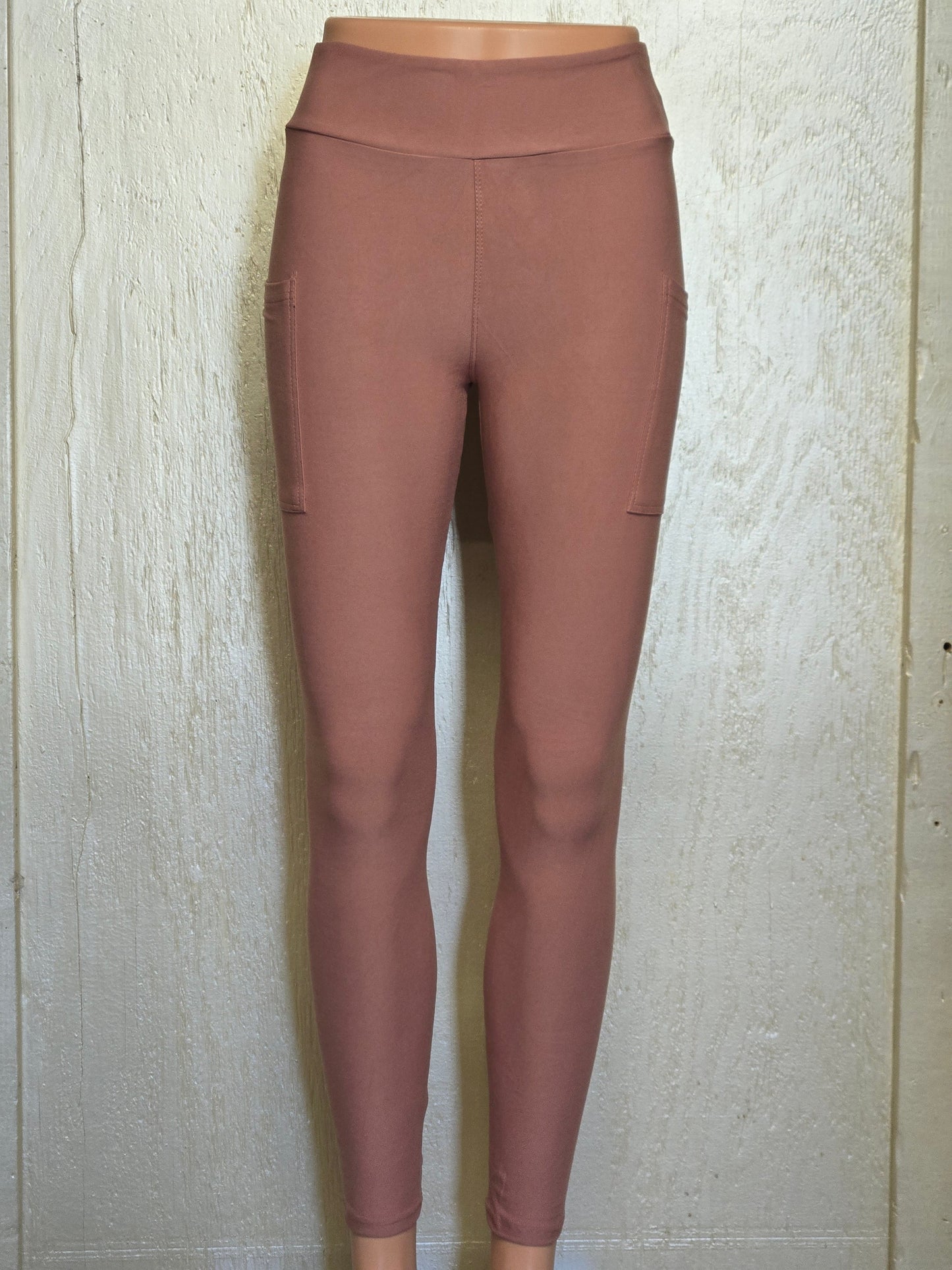 Dusty rose capris and leggings with pockets