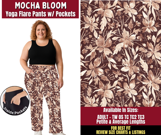 Preorder! Closes 9/28. ETA Dec. Mocha Bloom Yoga Flare Pants