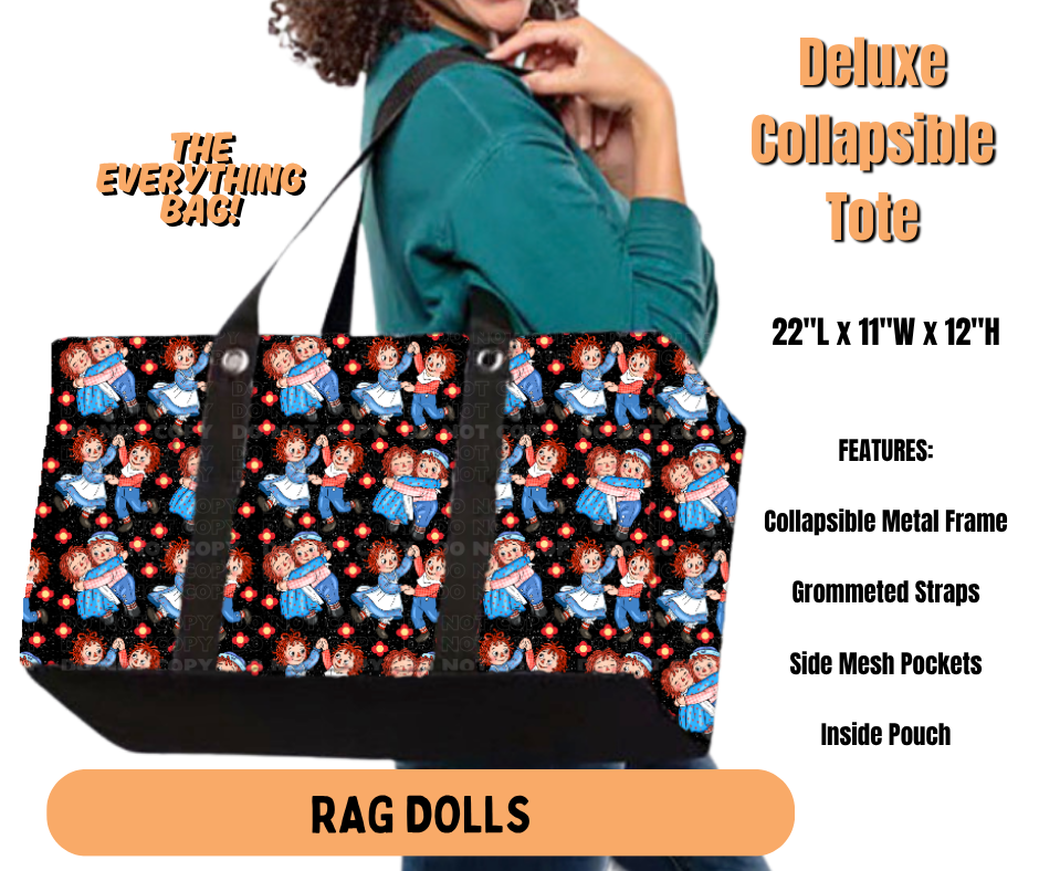 Preorder! Closes 7/2. ETA Oct. Rag Dolls Collapsible Tote