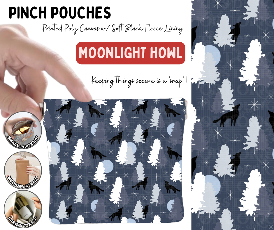 Preorder! Closes 10/5. ETA Jan. Moonlight Howl Pinch Pouches in 3 Sizes