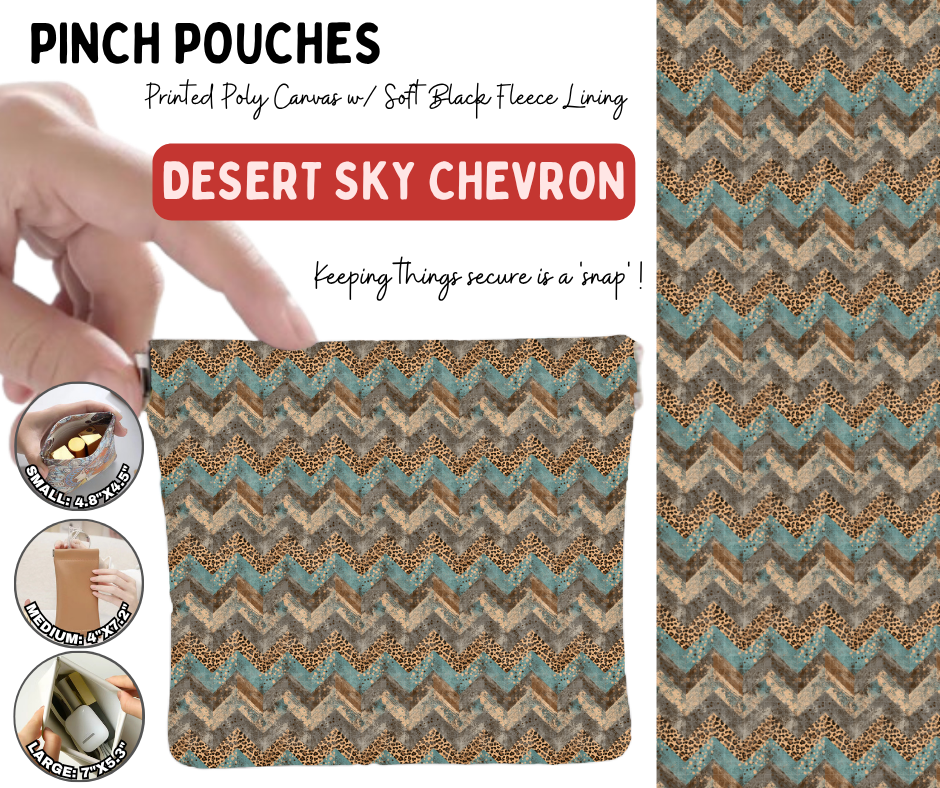Preorder! Closes 10/5. ETA Jan. Desert Sky Chevron Pinch Pouches in 3 Sizes