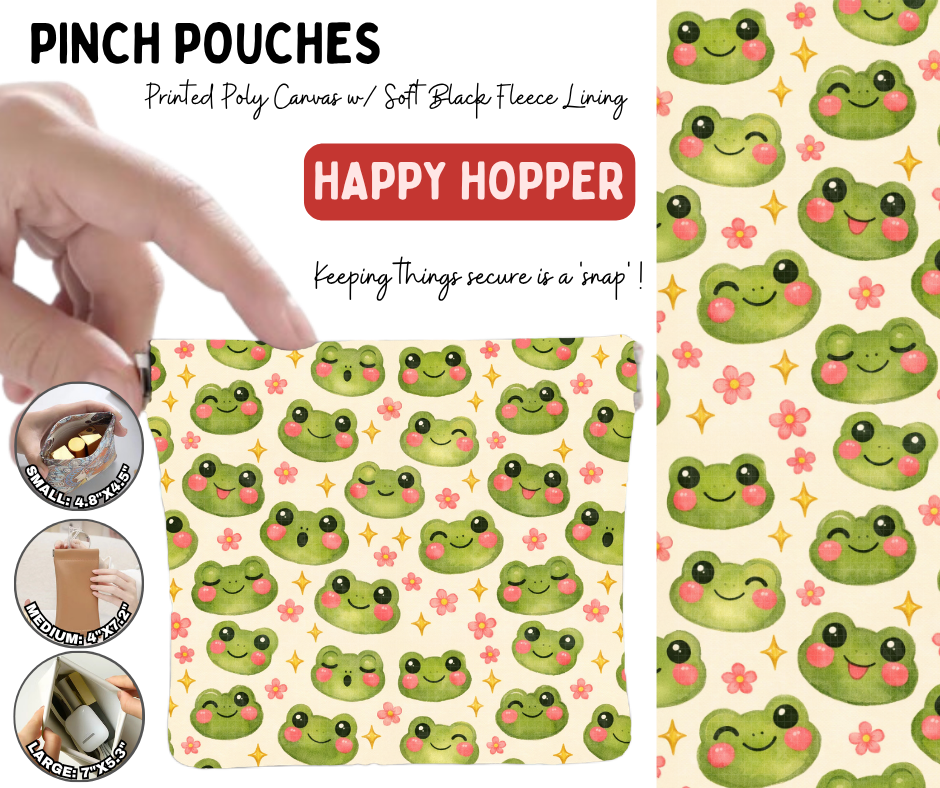 Preorder! Closes 10/5. ETA Jan. Happy Hopper Pinch Pouches in 3 Sizes