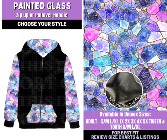 Preorder! Closes 1/5. ETA March. Painted Glass Zip-Up or Pullover Hoodie