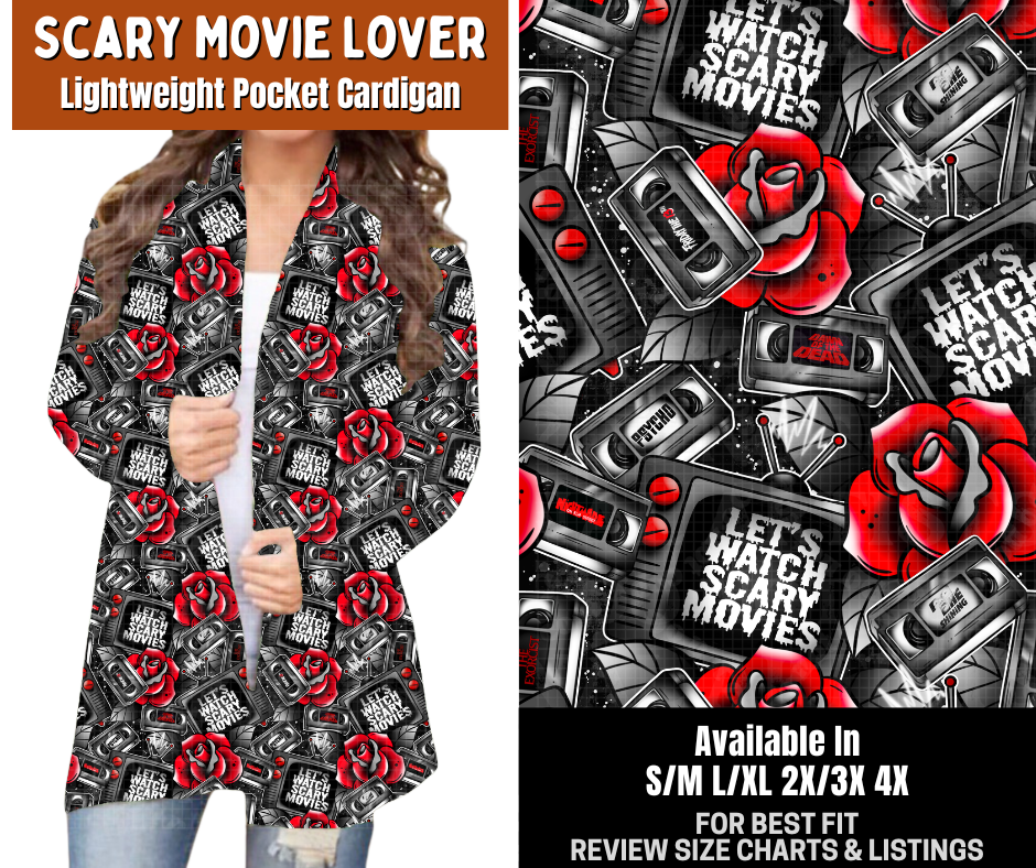 Preorder! Closes 7/13. ETA Oct. Scary Movie Lover Cardigan