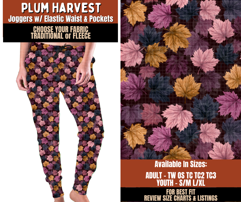 Preorder! Closes 7/20. ETA Oct. Plum Harvest Joggers Choose Fleece or Traditional