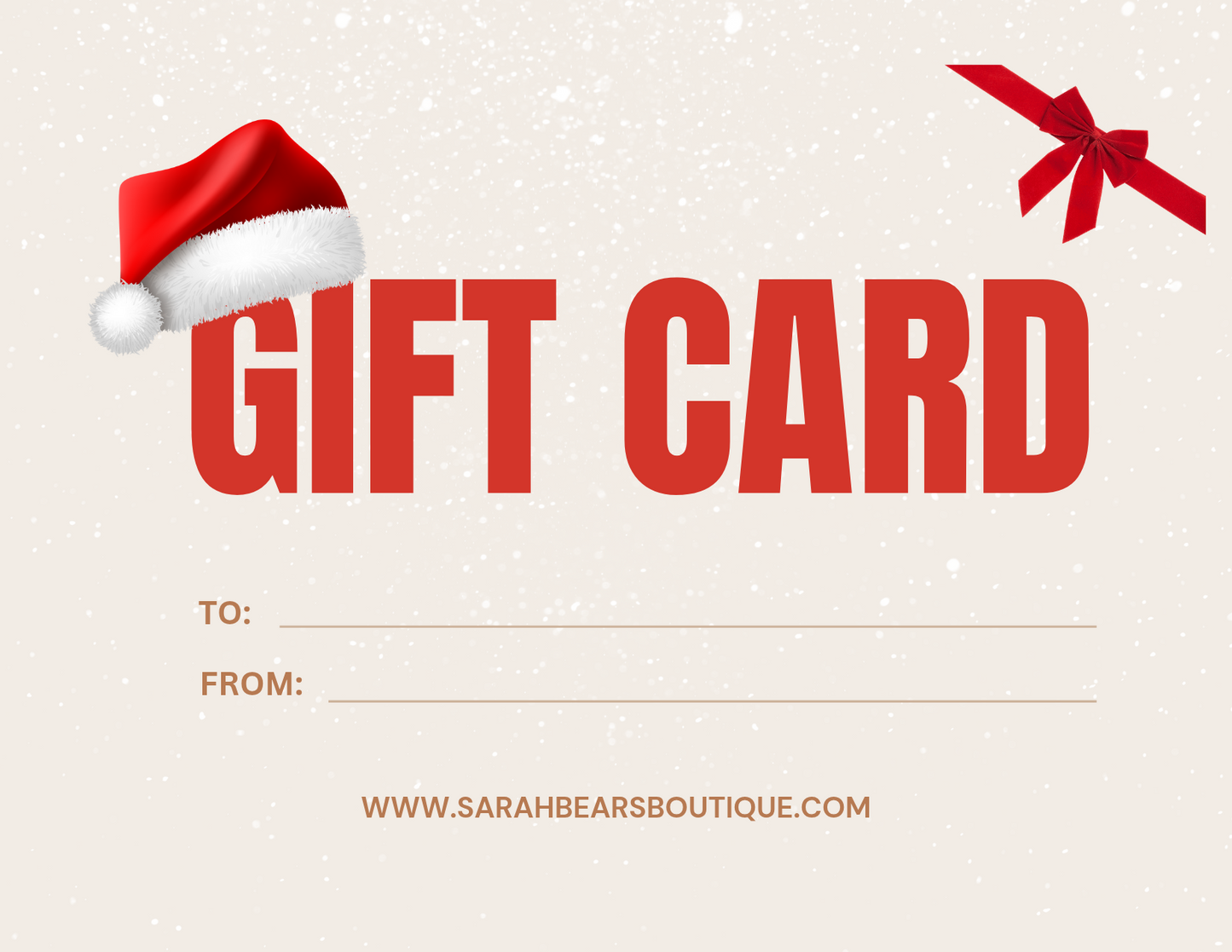 Sarah Bear Gift Card