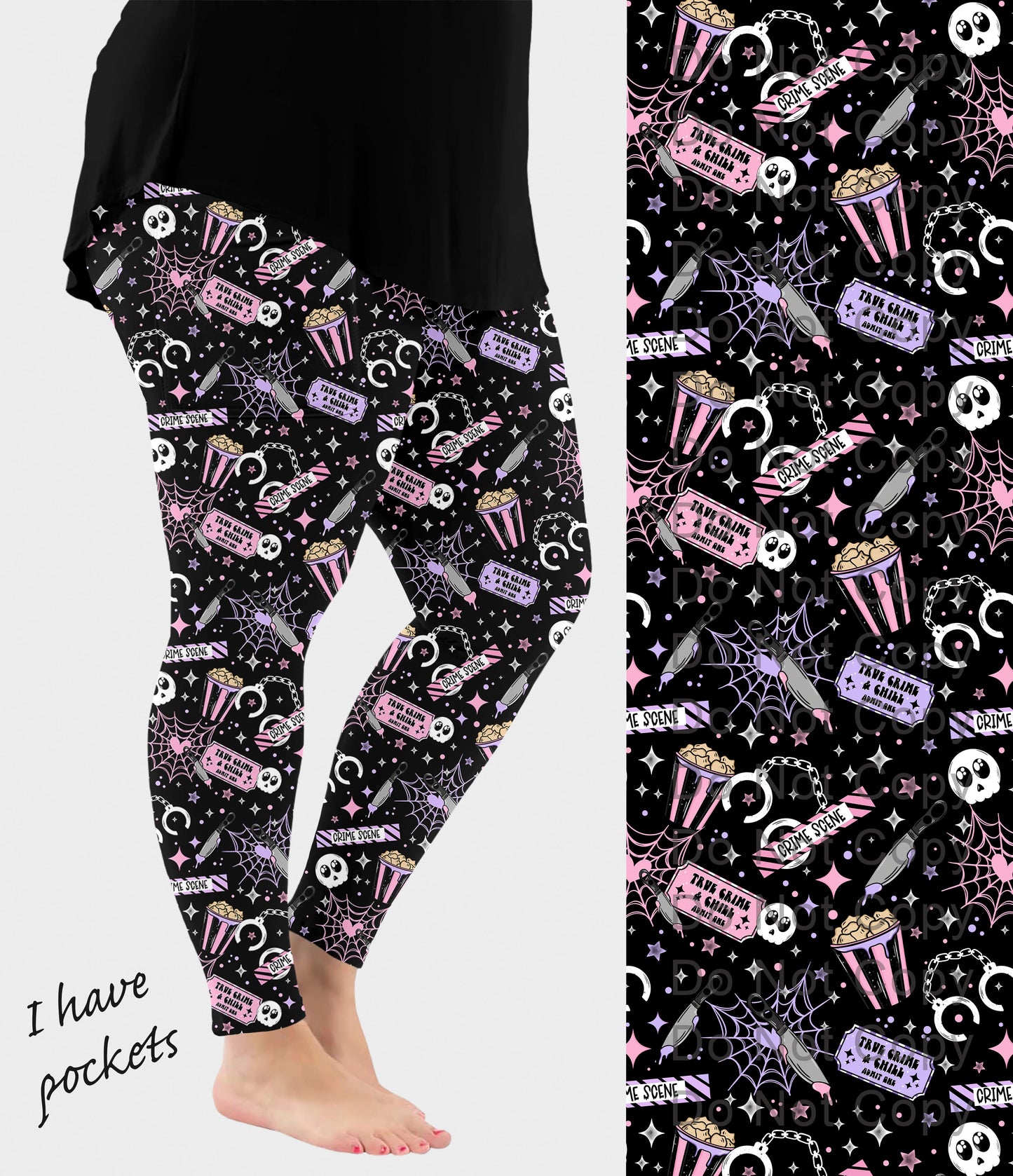 RTS - Spooky Crime Scene Leggings with Pockets