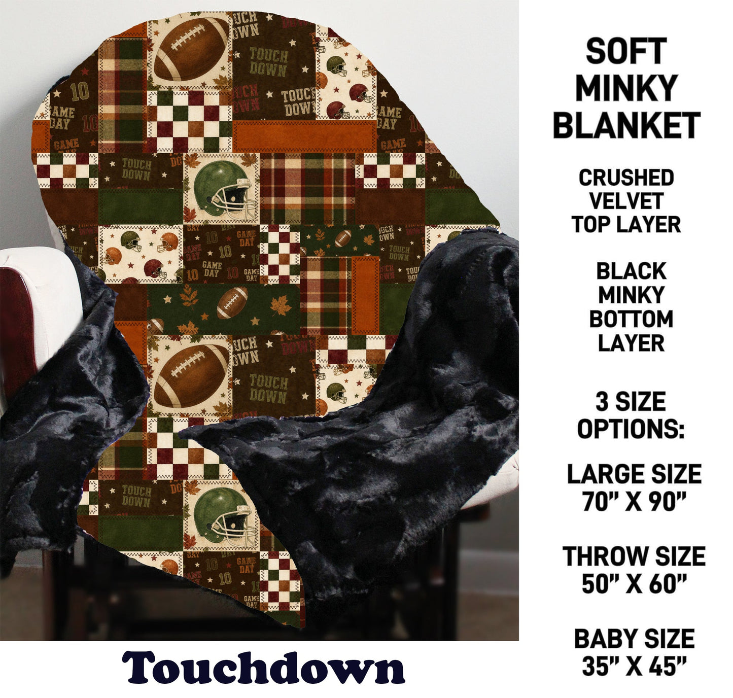 MN8K - Touchdown Minky Blanket - Preorder Due 10/18 ETA: Early Dec